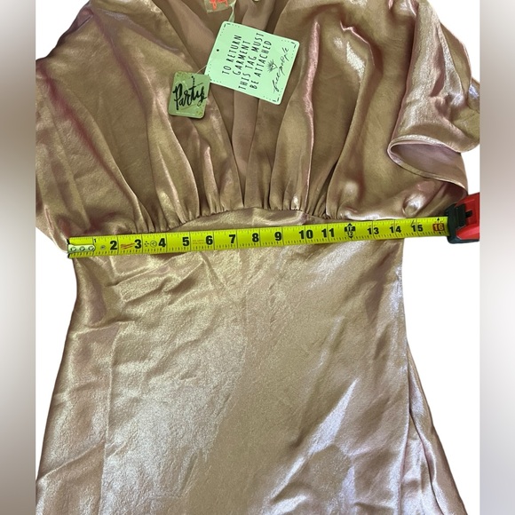 Free People‎ Beatrice Satin Maxi Dress Pink/rose size 8 NWT - Picture 10 of 16